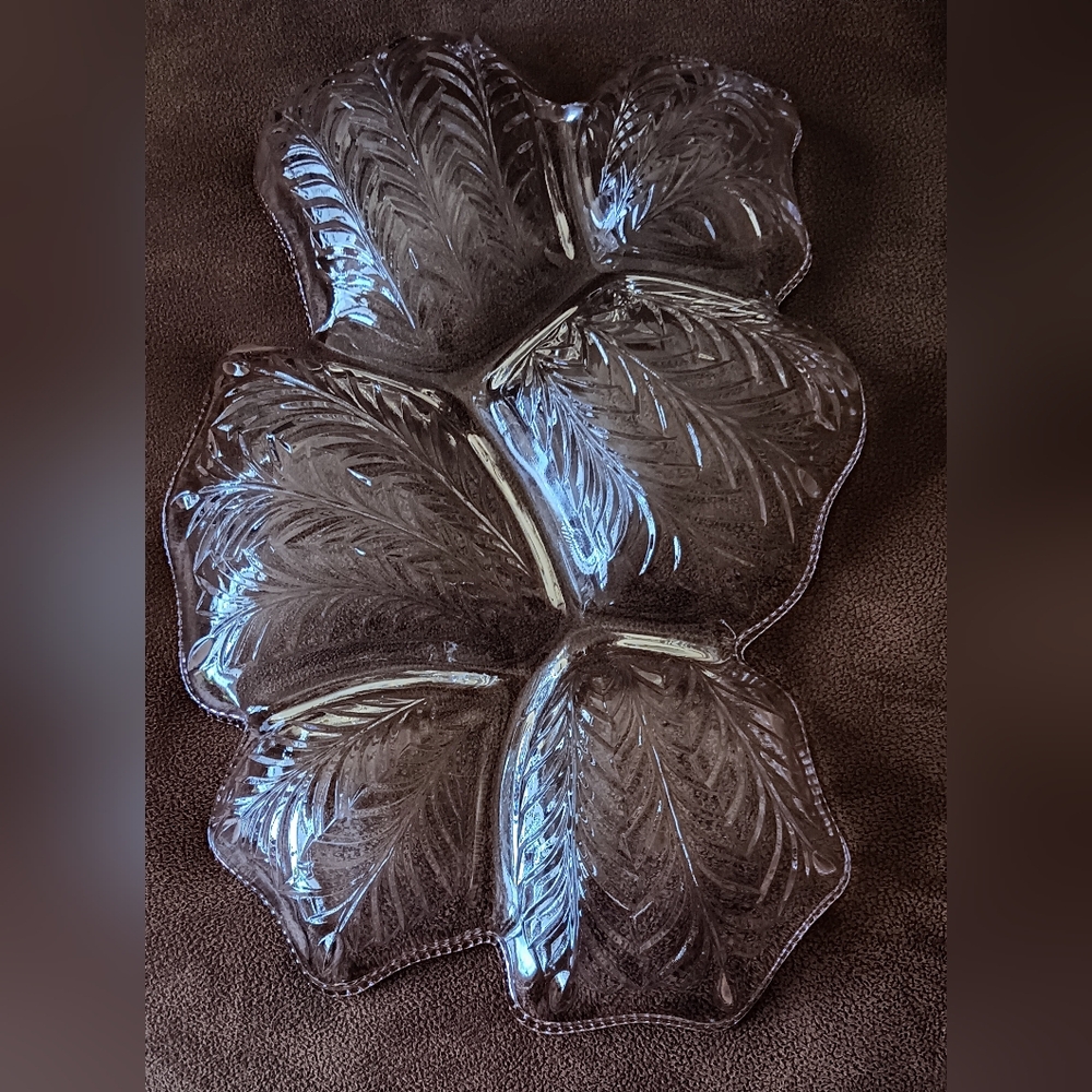 MCM divided dish, large Jeannette relish with 6 sections.  Nice gold beading.  I - Picture 2 of 2